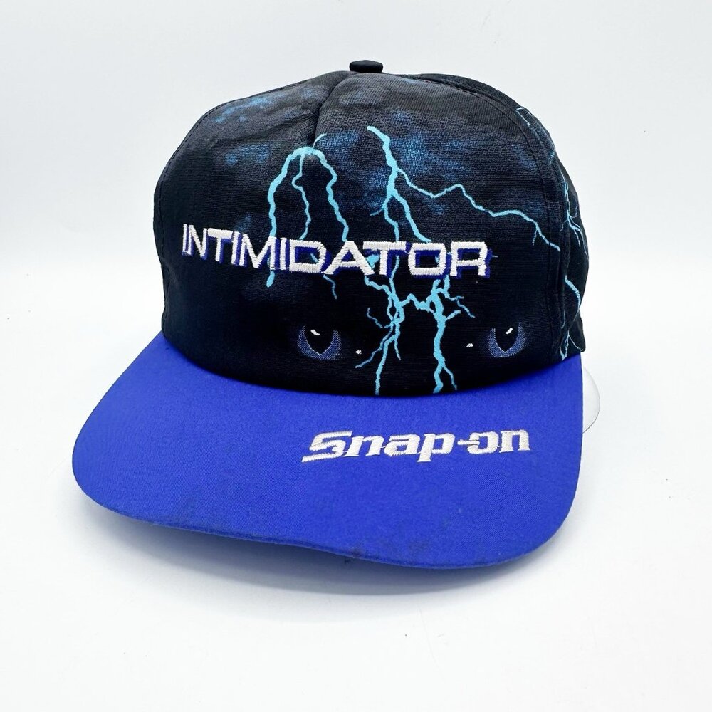 Dale Earnhardt Intimidator Lightning Eyes Snapback Hat Vintage NASCAR Snap-on